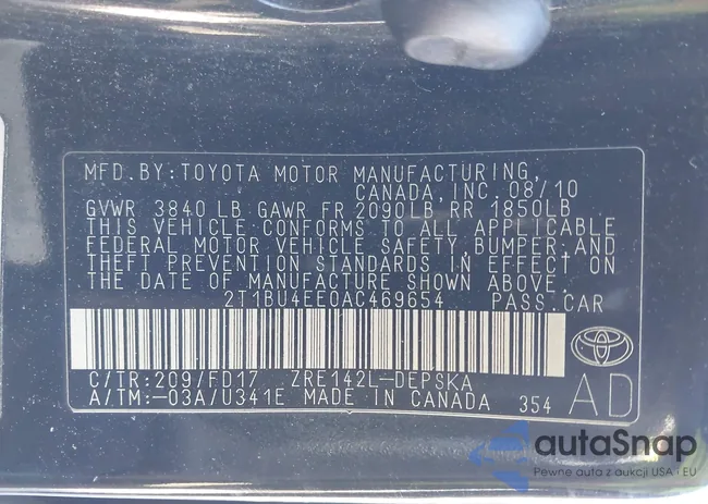 2T1BU4EE0AC469654: 44374010