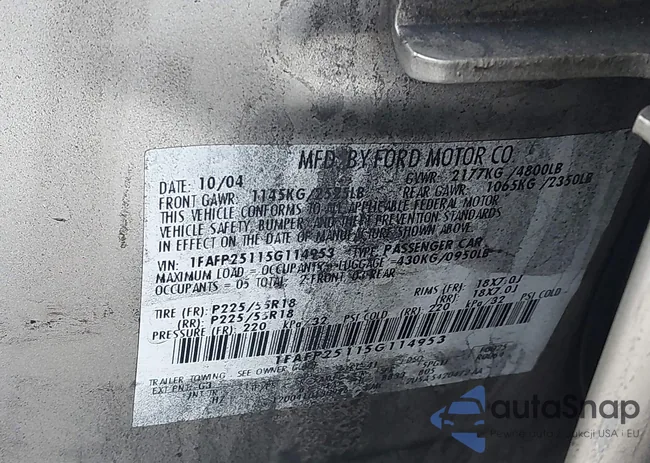 1FAFP25115G114953: 44374044