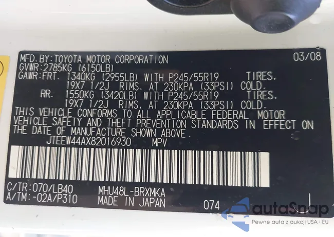 JTEEW44AX82016930: 44374120