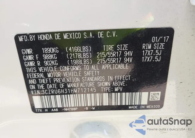 3CZRU6H31HM712145: 44374152