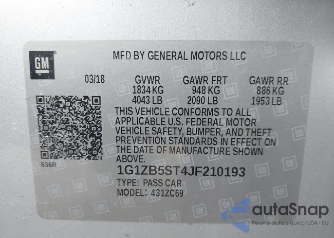 1G1ZB5ST4JF210193: 44374259