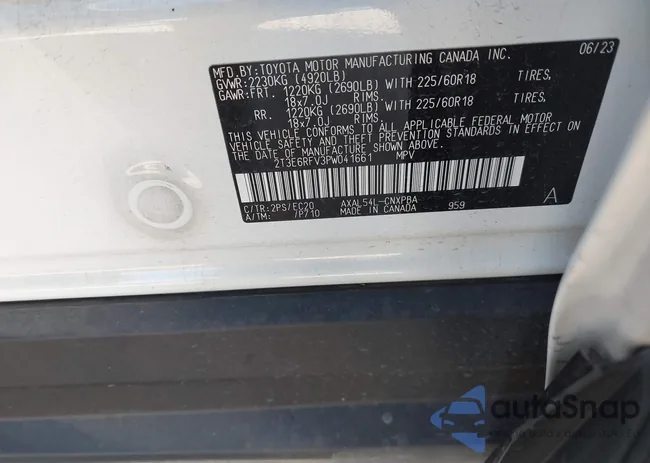 2T3E6RFV3PW041661: 44374273