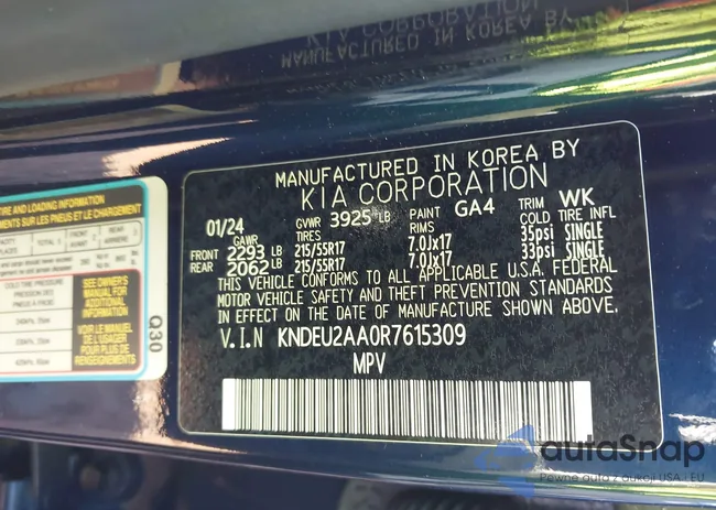 KNDEU2AA0R7615309: 44373580