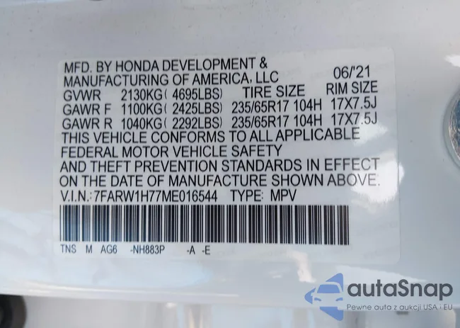 7FARW1H77ME016544: 44373670