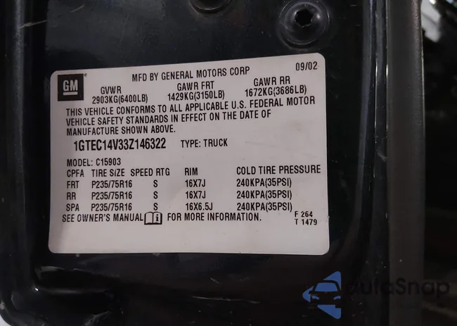 1GTEC14V33Z146322: 44373839