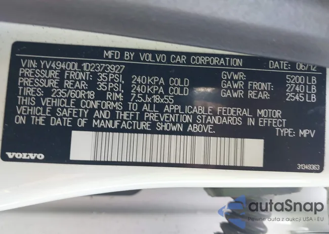 YV4940DL1D2373927: 44373836