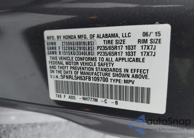 5FNRL5H63FB109700: 44373862