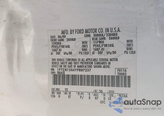 1FTZR15X4YPB87237: 44375002