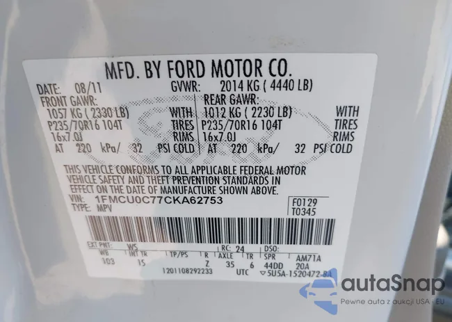 1FMCU0C77CKA62753: 44375044