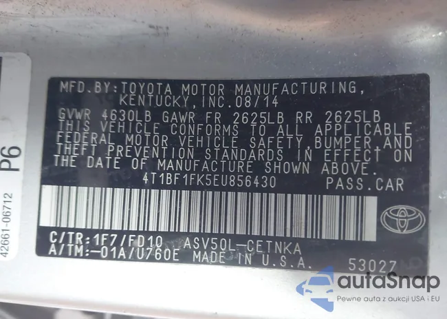 4T1BF1FK5EU856430: 44375101