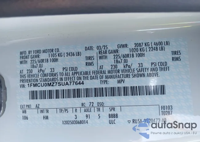 1FMCU0MZ7SUA77644: 44375474