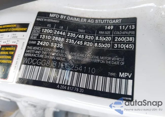 WDCGG8JB1EG254110: 44374568