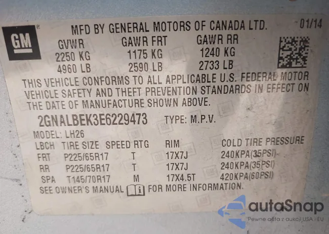 2GNALBEK3E6229473: 44375917