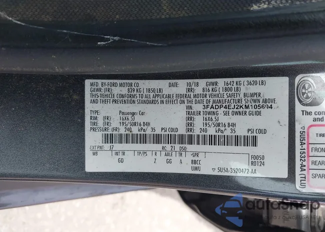 3FADP4EJ2KM105604: 44375924