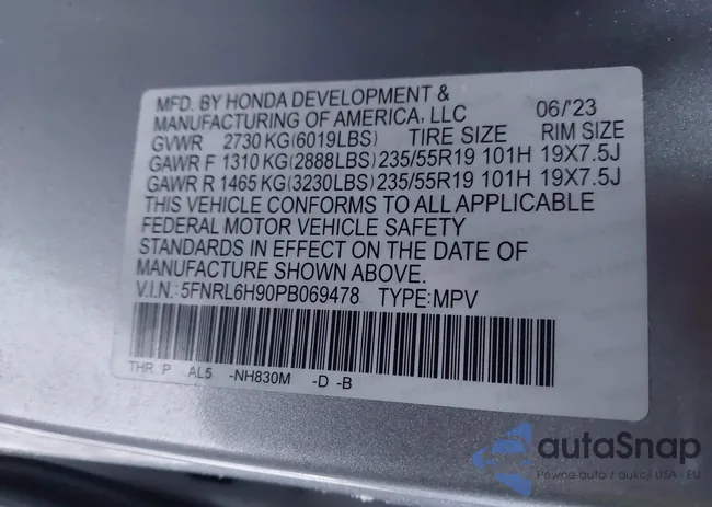 5FNRL6H90PB069478: 44376115