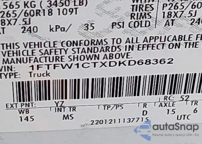 1FTFW1CTXDKD68362: 44376424