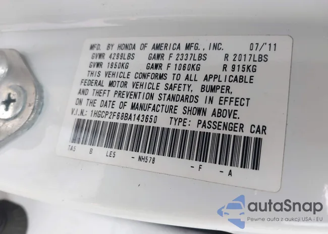 1HGCP2F68BA143650: 44375596