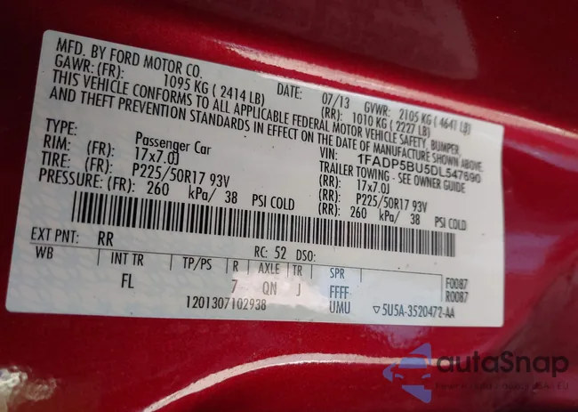 1FADP5BU5DL547690: 44375670