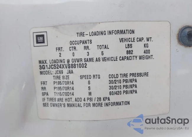 3G1JC524XVS881002: 44375851