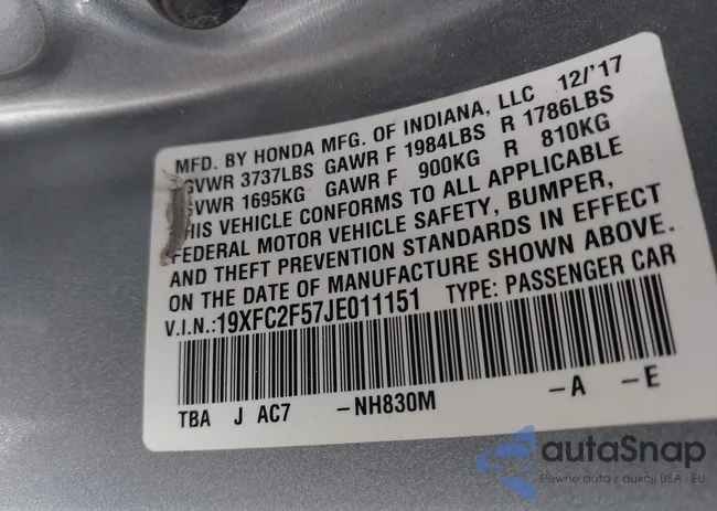 19XFC2F57JE011151: 44375858