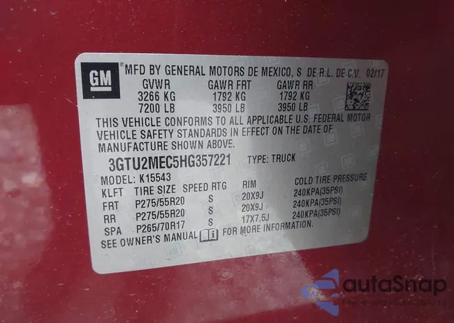 3GTU2MEC5HG357221: 44377019