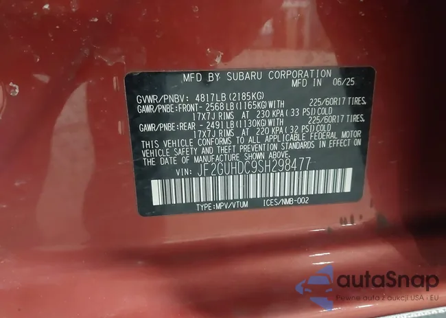 JF2GUHDC9SH298477: 44377022