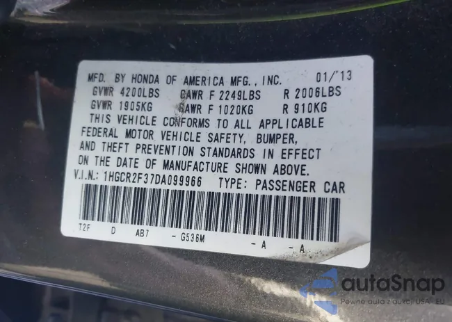 1HGCR2F37DA099966: 44377094