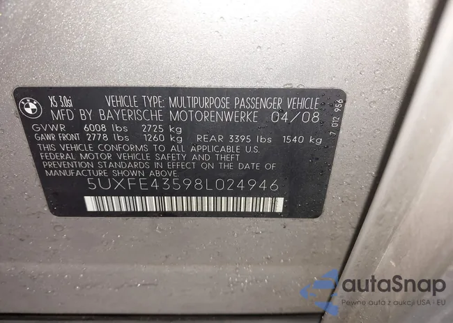 5UXFE43598L024946: 44377111