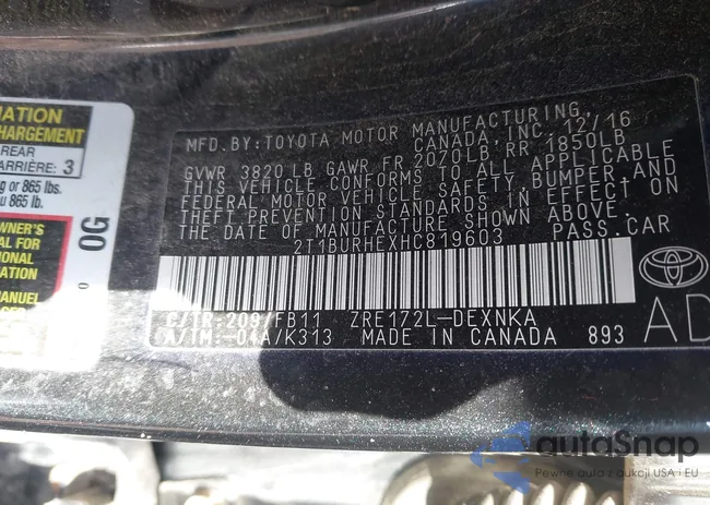 2T1BURHEXHC819603: 44377117