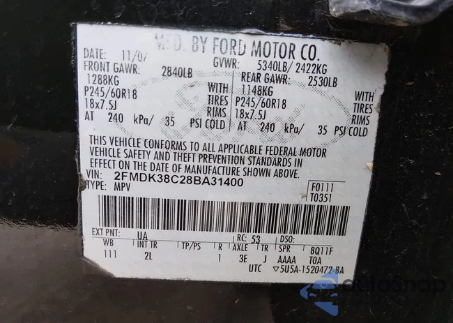 2FMDK38C28BA31400: 44377118