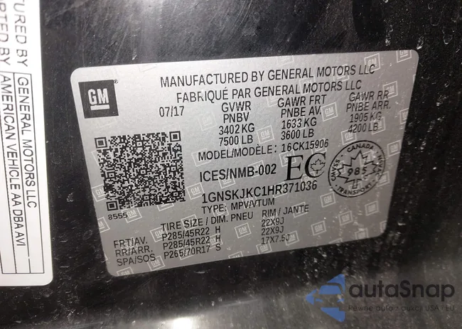 1GNSKJKC1HR371036: 44377204