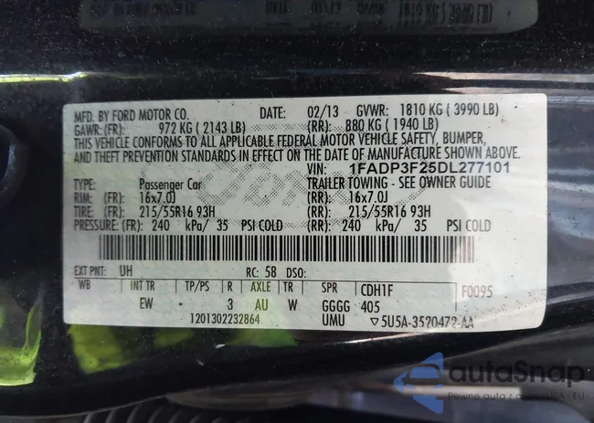 1FADP3F25DL277101: 44377341