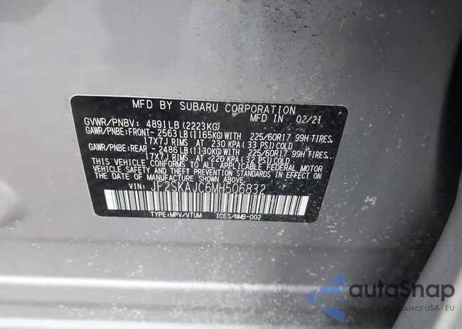 JF2SKAJC6MH506832: 44376513