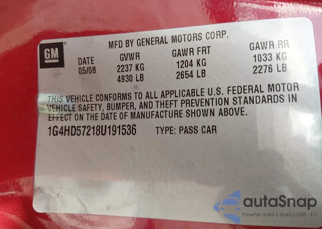 1G4HD57218U191536: 44376517