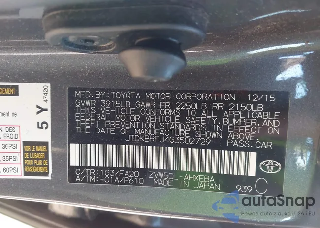 JTDKBRFU4G3502729: 44376866