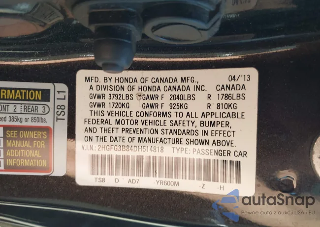 2HGFG3B84DH514818: 44376887