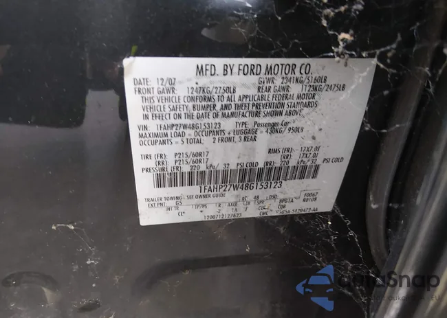 1FAHP27W48G153123: 44378052