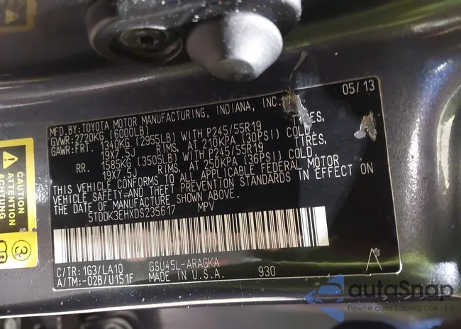 5TDDK3EHXDS235617: 44378090