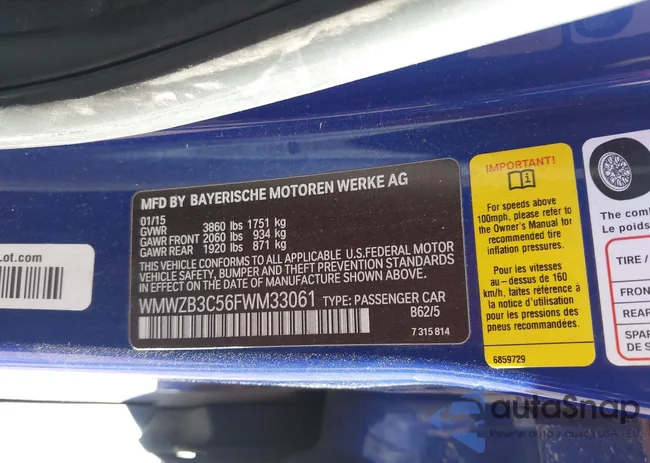 WMWZB3C56FWM33061: 44378095