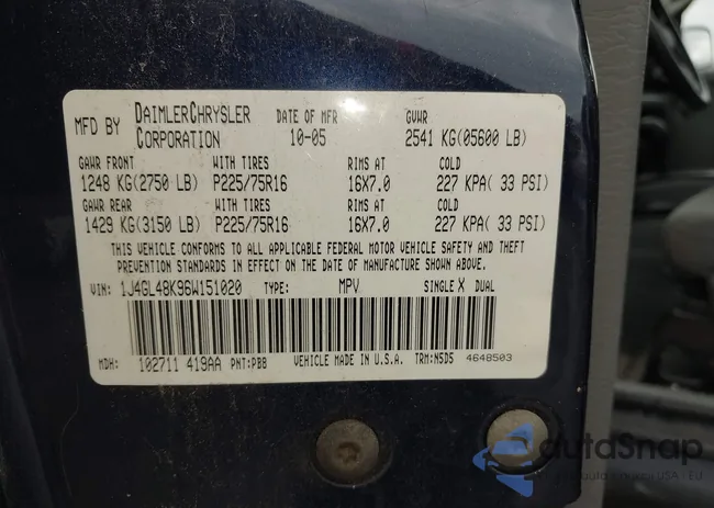 1J4GL48K96W151020: 44378399