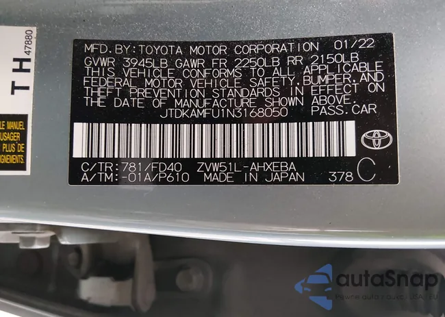 JTDKAMFU1N3168050: 44378439