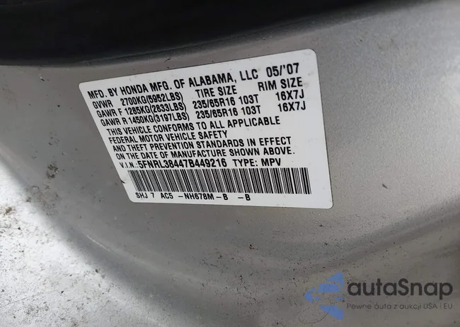 5FNRL38447B449216: 44378470