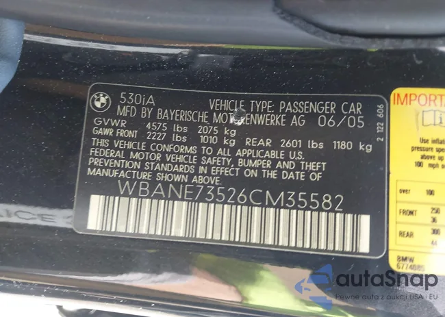 WBANE73526CM35582: 44378477