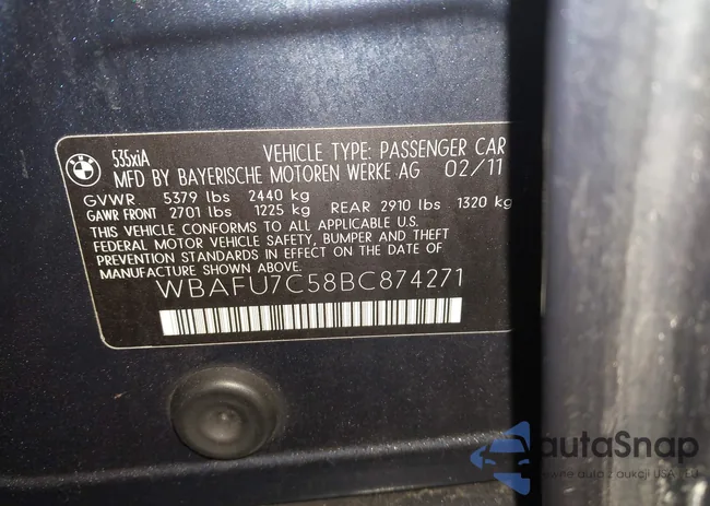 WBAFU7C58BC874271: 44377686