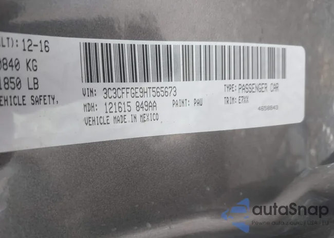 3C3CFFGE9HT565673: 44377725