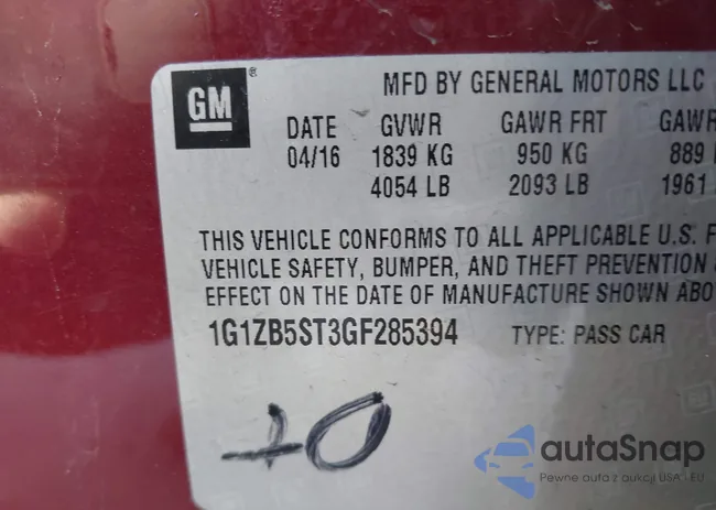 1G1ZB5ST3GF285394: 44377746