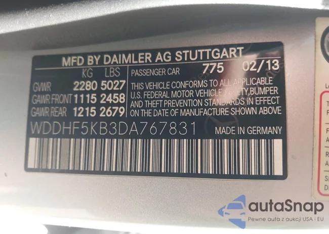 WDDHF5KB3DA767831: 44378929