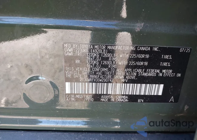 2T3UWRFV3SW290742: 44378939