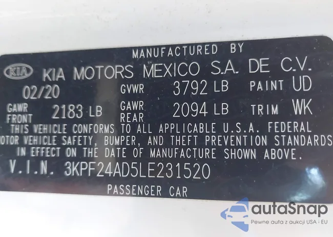 3KPF24AD5LE231520: 44378953