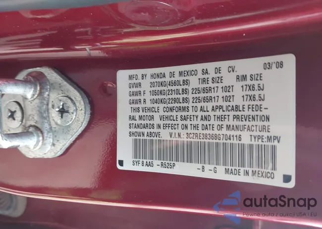 3CZRE38368G704116: 44379122